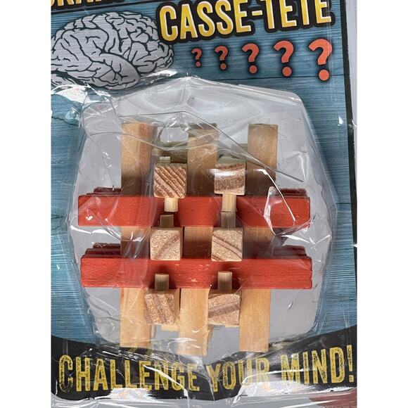 Brain Teaser Casse-Tete Wooden 3D Puzzle - New - Picture 3 of 5